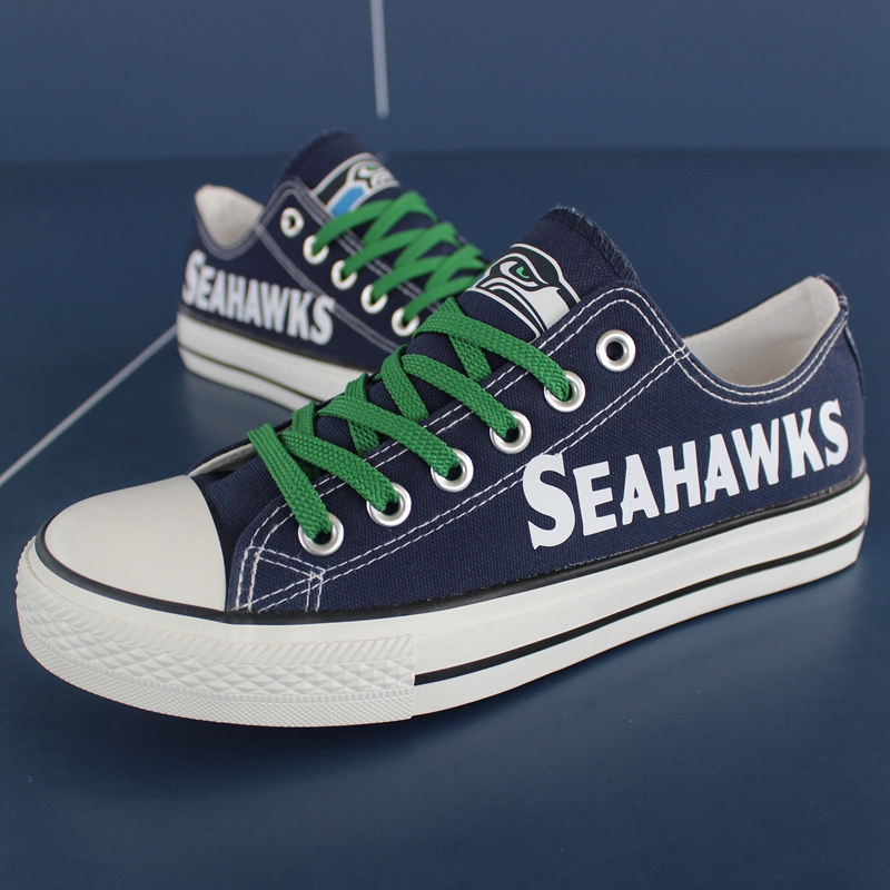 Women's Seattle Seahawks Repeat Print Low Top Sneakers 004